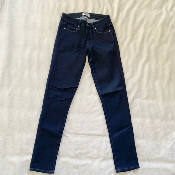 Paige Skyline Ankle Peg Dark Jeans - Picture 1 of 5